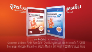 Counterpain แผ่นแปะแก้ปวด พลาสเตอร์บรรเทาปวด เคาน์เตอร์เพน สูตรร้อน ขนาด 7x10 ซม. [10 ซอง/1 กล่อง สีแดง] AA 2201 Medicates Plaster Warm