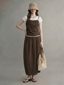 GULILI | Retro Color-block Layered Matching Skirt Set