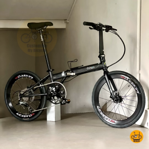 Fnhon Storm 22 Inch MRT/Bus Friendly Shimano 9 Gears Freebies Litepro Lightweight Foldable Bicycle Matte Black Liaoge Kosda Acceofix Strong Frame Durable Design