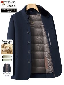 TUCANO | Wool Mens Overcoat Quilted Lining