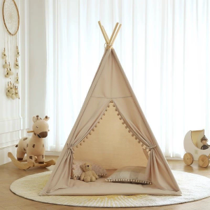 Portable Children Play Tent 1.6m/1.3m Indoor Play House Wigwam Child Tipi Teepee Toddler Ball Pit Castle Play Room for Girls
