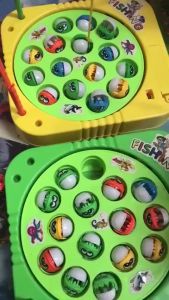 Đồ chơi câu cá 2 cần chạy pin cho bé Fishing Game đa sắc màu - kèm 15 con cá