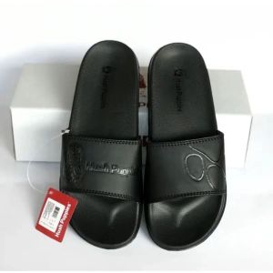 Sandal Slop Hush Puppies Black Army Pria Wanita Sendal Slide Premium Cowo Cewe