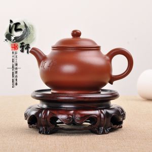 จิตรกรรมลายไม้ชิงช้าทรงกลมทำจากไม้แดงพร้อมฐานกระถางพืช เครื่องประดับตกแต่งบ้านแบบเรียบง่ายและโมเดิร์น