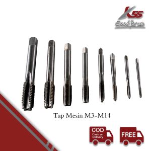 K55 Tap Mesin Lurus Pembuat Drat Kanan Straight Right Machine Taps HSS Metric HSS ukuran M3 -M14 satuan Senai Snai Masin Drat Baut Baud