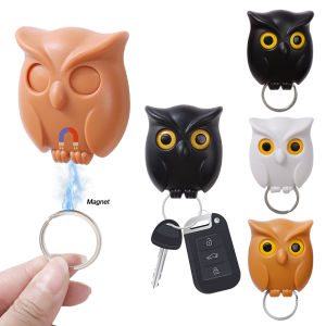 1/3Pcs Owl Shape Magnetic Key Holders Self Adhesive Key Hanging Hooks Will Open Eyes Wall Hook