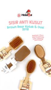 Sisir Anti Kusut Karakter Bear / Sisir Blow Fancy Warna Coklat