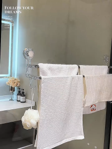 Bathroom Shelf No Drill Wall Mounted Storage Rack Acrylic Waterproof Organizer Space Saving Bathroom Storage Shelf