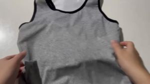 ร้านEvery Perfume shop -Tom Fin เสื้อกล้ามทอมฟิน เสื้อกล้ามทอมเต็มตัว เสื้อกล้ามทอม เสื้อกล้ามรัดหน้าอก รุ่น Classic-สีเทาขอบดำ