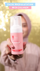 SR12 Facial Foam Glutation With Collagen 100ml Pembersih Wajah Glowing Membersihkan & Mencerahkan Kulit