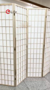 Elife ฉากกั้นห้อง แบบไม้ สไตล์ญี่ปุ่น สีขาว พับได้ 56 บาน สูง1.8m ฉากไม้ญี่ปุ่น เคลื่อนย้ายสะดวก