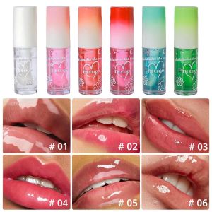 ลิปกลอสกระจก 6 สี ลิปสติกให้ความชุ่มชื้นยาวนาน ลิปสติกผลไม้เพิ่มความอวบอิ่ม หัวแปรงขนาดใหญ่ ใช้งานง่ายสำหรับการแต่งหน้าริมฝีปาก