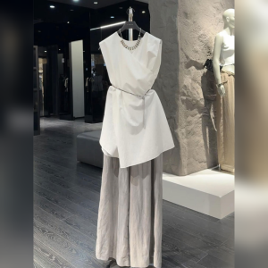 YUFUQING | Waist Slimming Sleeveless Top and Wide Leg Pants Set