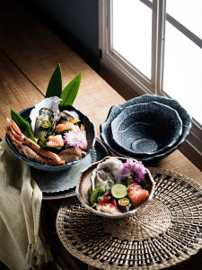 Premium Japanese Style Oyster Shell Shaped Raw Salmon Serving Dish Seafood Presentaship Creative Kitchenware Dining Accessories