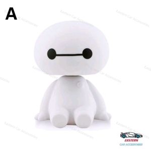 1pcs Cartoon Baymax Robert Bobble Shaking Head Doll Ornament Car Interior Decoration