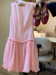 LIRUSHAN | French Sweet Pink Floral Sleeveless Dress
