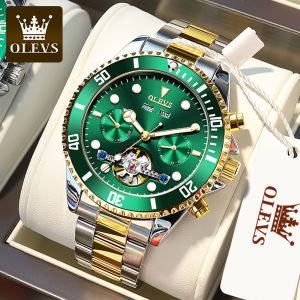 OLEVS | OLEVS 6605 Fully Automatic Watches for Men Top One-Way Rotation Lap Skeleton Flywheel Diving Series Mens Mechanical Wristwatch