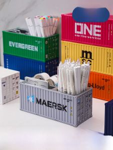 20 Feet 1:30 Scale Plastic Shipping Container Model Desk Decoration Business Card Holder Pen Holder Simulation Collectible Gift
