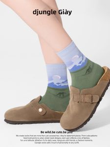 djungle | Vớ Dệt Hình Bức Tranh Dầu Sáng Tạo Thiết Kế Phong Cảnh Văn Hóa Cho Phụ Nữ Mùa Xuân Thu