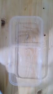 Thinwall sekat rectangle long klir 750ml/tempat wadah makanan plastik persegi panjang/25PCS