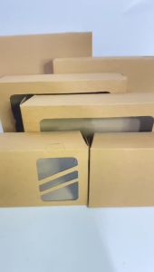 PAPER LUNCH BOX 50 PC / LUNCH BOX KERTAS UKURAN S M L / LUNCH BOX PAPER KRAFT COKLAT LAMINASI