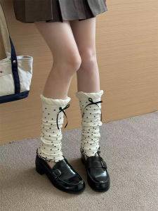 Tất Ống Viền Đen Trắng Mùa Xuân Hè Cho Bé Gái Phong Cách JK INS Thon Gọn Dễ Thương Thắt Nút Bướm Tất Nữ