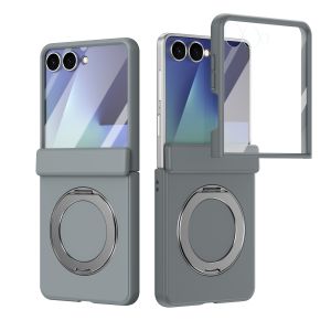 Ốp Lưng Sạc Không Dây Từ Tính Samsung Galaxy Flip 8/7/6/5 Flip7FE Với Giá Đỡ Xoay 360 Độ Và Nắp Bảo Vệ Bản Lề Vòng Tròn