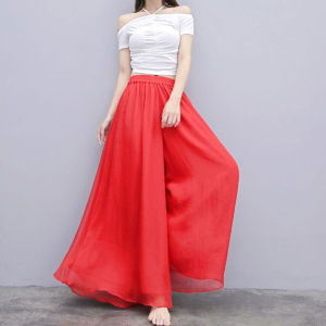 Big Swing Chiffon High Waist Loose Pants Womens Summer and Autumn Loose Harem Culottes Dance Pants Catwalk Pants Pants Pendant Elegant