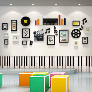 Music Classroom Wall Decoration Cultural Wall Arrangement Trendy Piano Note Hanging Decoration Soft Wall Sticker Piano Decoration