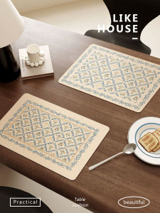 French Style Leather Dining Mat High End Feeling Bowl Plate Mat Table Mat Waterproof Oil Resistant Tea Table Western Dinner Pad