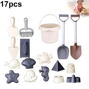 17PCS Beach Sand Toy Set Durable Plastic Summer Pool Beach Game Set Outdoor Sand Play Tools For Boys And Girls Great Holiday