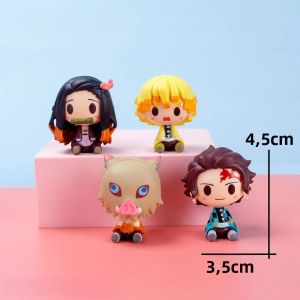Bandai | 4 Cái/Bộ Mô Hình Nhân Vật Hành Động Phiên Bản Q Demon Slayer - Tanjiro Nidouzi Inosuke Zenitsu Ngồi Búp Bê Ma Mô Hình Phim Hoạt Hình Sưu Tầm Dành Cho Trẻ Từ 14 Tuổi Trở Lên