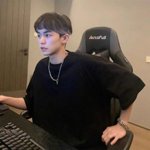 Fashionable Pure Cotton Short Sleeve T-Shirt for Men Summer Casual Geometric Pattern Cooling Crewneck Leisure Wear