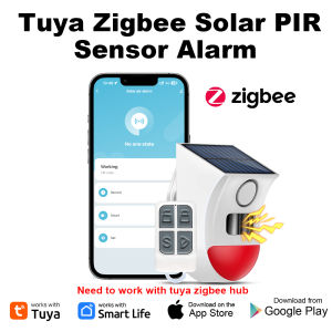 WiFi/Zigbee Solar Motion Sensor Alarm 2in1 120dB Tuya APP Remote Solar Siren Alert for Home Yard Garage Garden Security