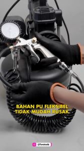 TORA Selang Recoil PU Hitam 6 Meter - Selang Angin Kompresor