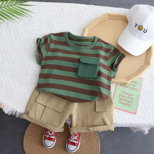 Summer New Arrival Childrens Outfit Thin Short Sleeve Baby Girl Clothes Cotton Blend Fabric Casual Style Cartoon Pattern