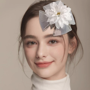 NEW!Stage Fascinator Hat Flower Mesh Veil Hair Clip Performance Headpiece