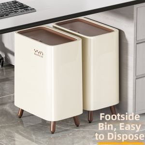 Elegant Narrow Gap Trash Bin with Lid Large Capacity