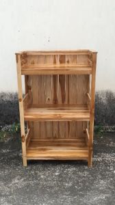 OTOPMAISAK  ชั้นวางในครัวไม้สัก ขนาด 38*64*100 ซม. ระหว่างชั้น 36 ซม. ชั้นวางถ้วยจาน ชั้นวางของ ชั้นวางหนังสือ ชั้นวางรองเท้า