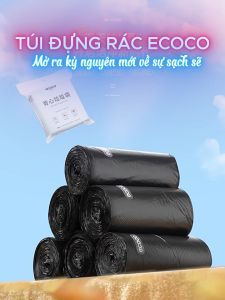 Túi đựng rác ECOCO kèm quai xách size lớn loại dày dùng trong gia đình chịu lực chịu nhiệt cao cấp