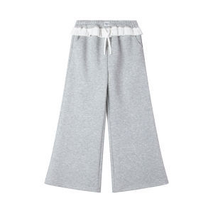 MUCMUKN | Casual Loose Bell Bottom Cotton Pants Skirt Hem Design