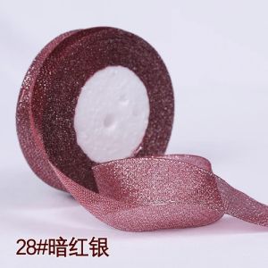 6-40mm (22meter/Roll) Metal Glitter Ribbon Wedding Decor Christmas Party Gift Baking Packing Bow Decoration Candy Box DIY Ribbon