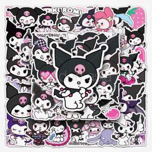 Sticker S61 สติกเกอร์ กันน้ำ ลายการ์ตูน Kuromi Sanrio สำหรับตกแต่ง งาน DIY จำนวน 50 ชิ้น
