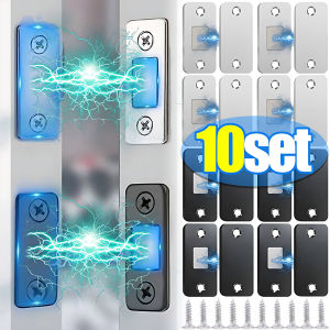 10/1Set Magnetic Door Catch Ultra-Thin Cabinet Catches Door Closed Magnets Sheet Adhesive Closet Drawer Window Magnet Latches