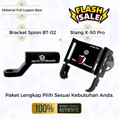 (FULLSET) Holder Stang Motor X-50 Pro Full Besi + Bracket Dudukan Holder Motor