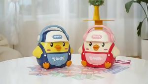 Interactive Children Toy House Bus Savings Bank Backpack Fingerprint Induction Voice Password Box