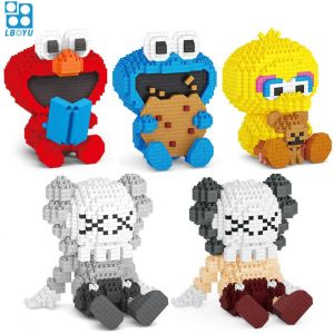Kaws บล็อก Sesame Street Building Block ของเล่นการ์ตูนรุ่น Elmo Bird Duck Kids Gift For Collection
