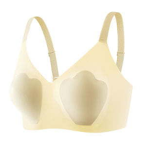 MiiOW | Cat Woman Seamless Underwear Gather Small Chest Appears Large Jelly Strip Petal Cup Anti-Bulge Prevents Sagging Bra For Young Women