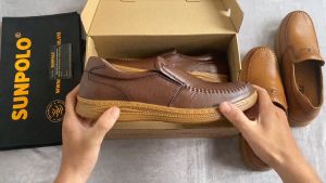 Giày mọi nam da bò cao cấp SUNPOLO CS5091 da mềm êm bền bỉ