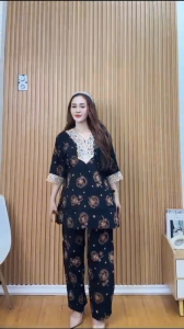 Setelan Variasi Renda 3/4 JUMBO Rayon Motif Premium LD 120cm Busui Friendly